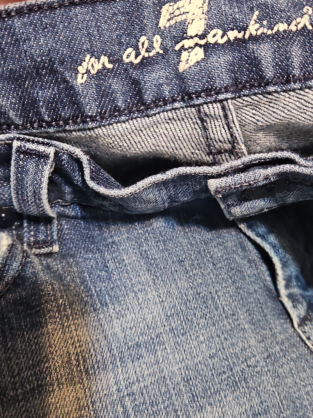 7 For All Mankind Dojo Moonwater Wash Low-Rise Flare Jeans Pink To Purple - Picture 9 of 12